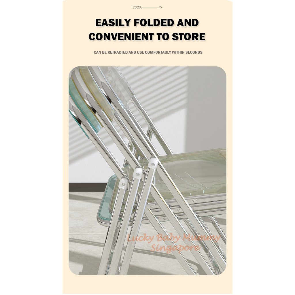 PVC Transparent Crystal Foldable Office Chair