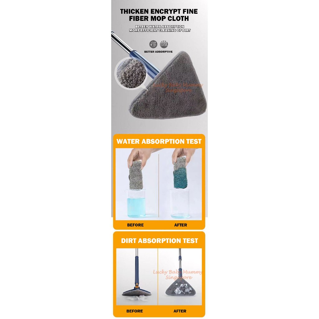 Auto Water Squeezing Triangular Mop