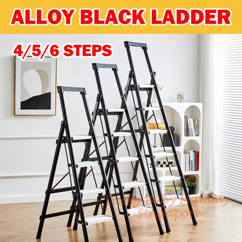 Alloy Black 4/5/6 Steps Foldable Ladder