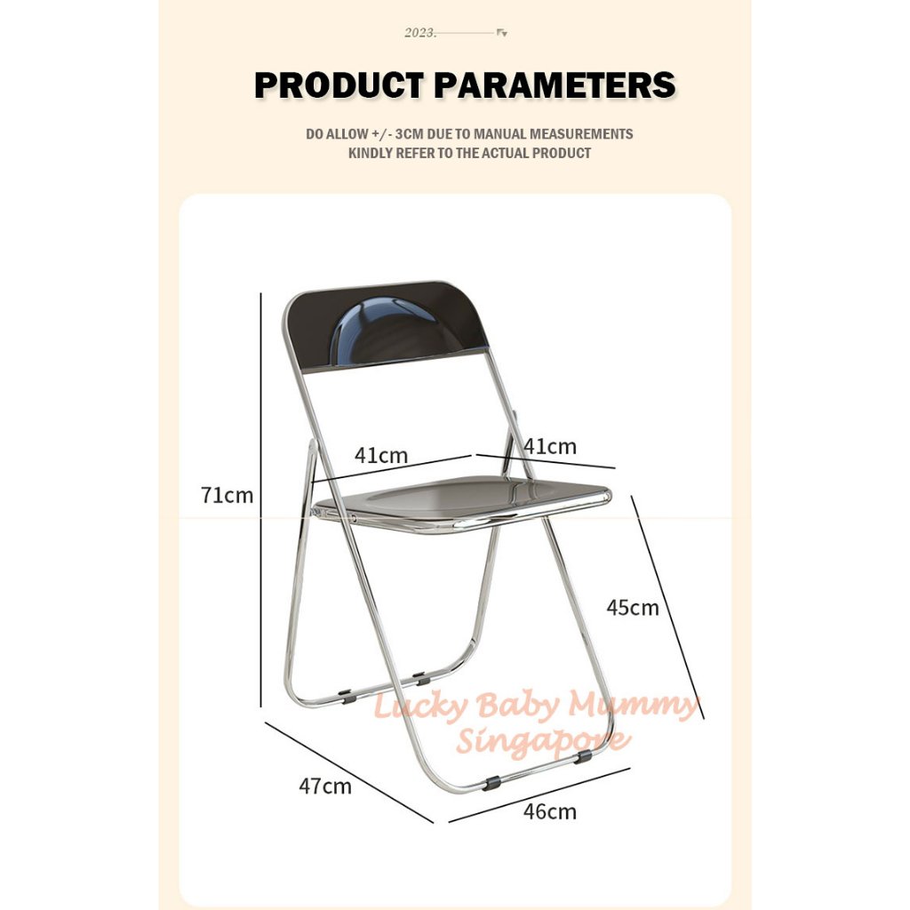 PVC Transparent Crystal Foldable Office Chair