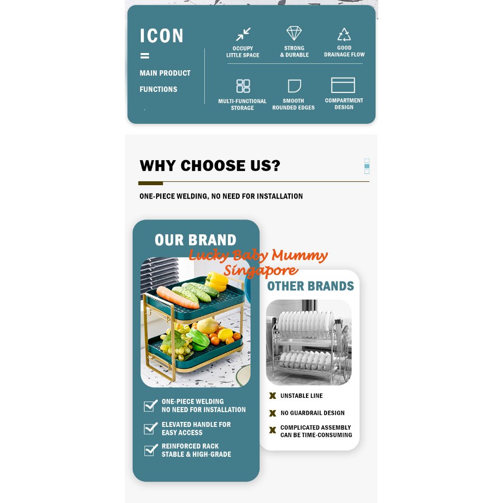 Golden Frame Drainage Rack