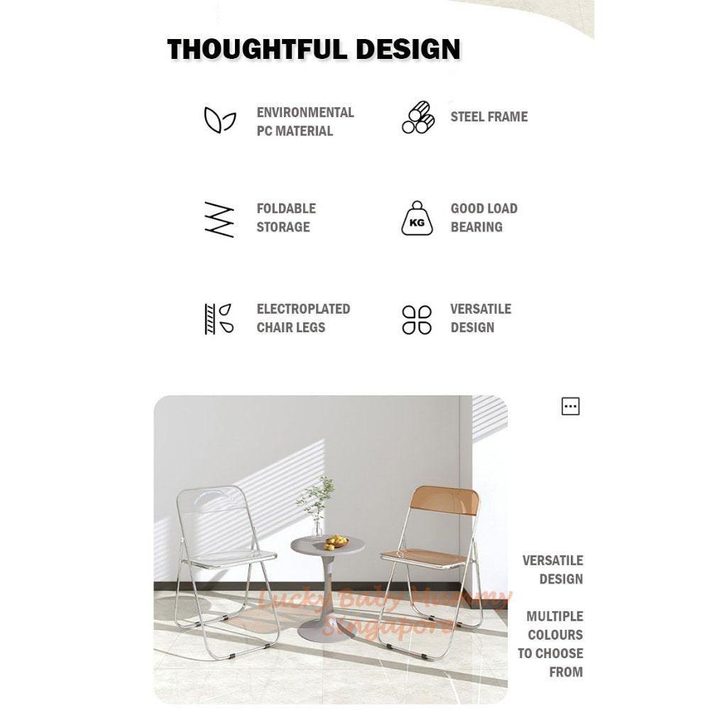 PVC Transparent Crystal Foldable Office Chair