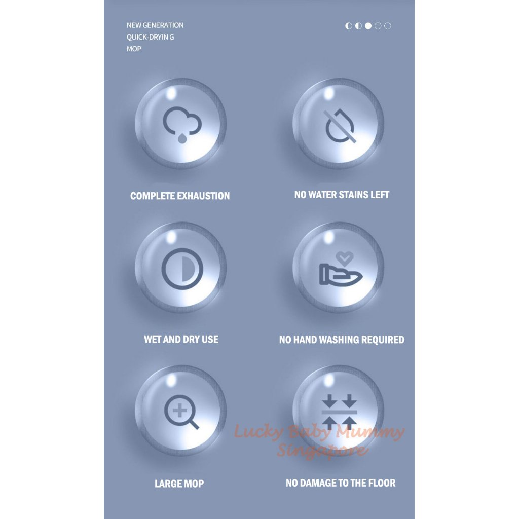 Large Panel Wet Dry Dual-Use Mop with Wiper Strip