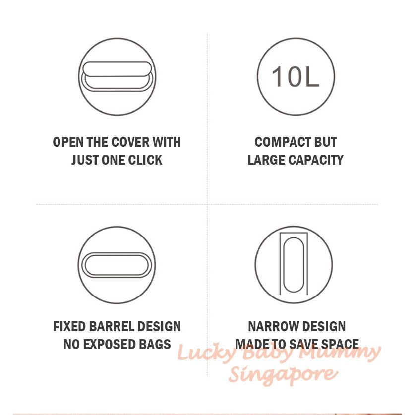 Push Type Slim Dustbin Waste Bin