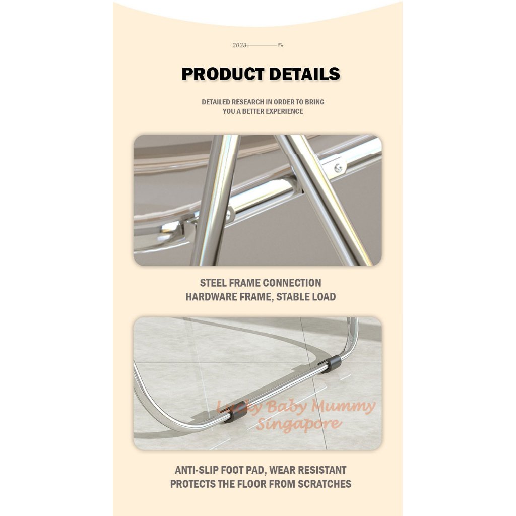 PVC Transparent Crystal Foldable Office Chair