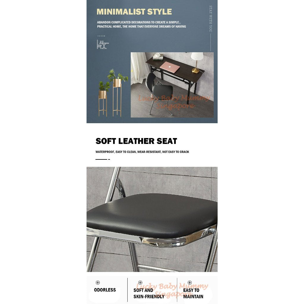 PU Leather Cushion Foldable Chair
