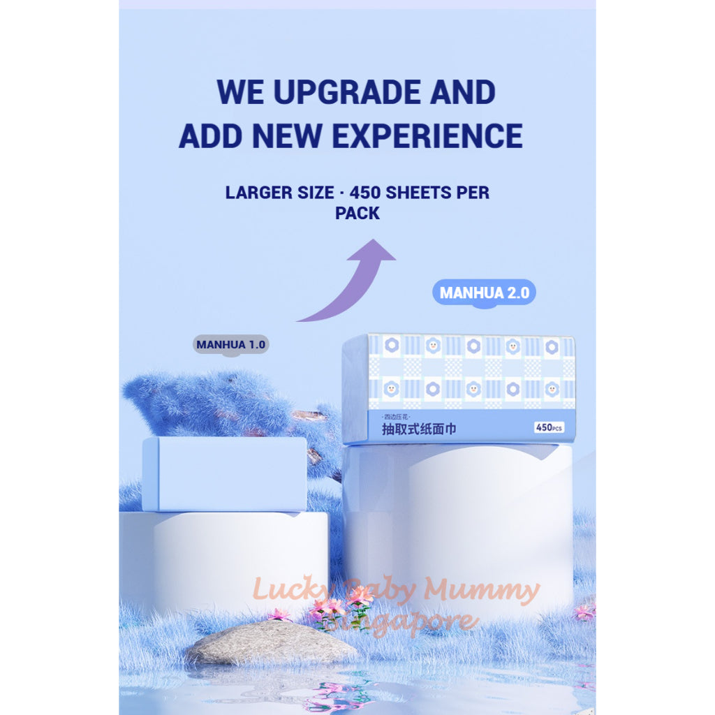 【20 Packs/Box】ManHua 5-Ply 450 Sheets Drawing Tissue/ Soft Tissue Paper / Home Essential