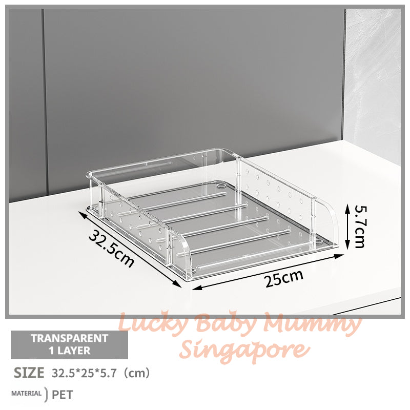 Clear Pegboard Desktop Organizer Rack/Acrylic A4 File Tray