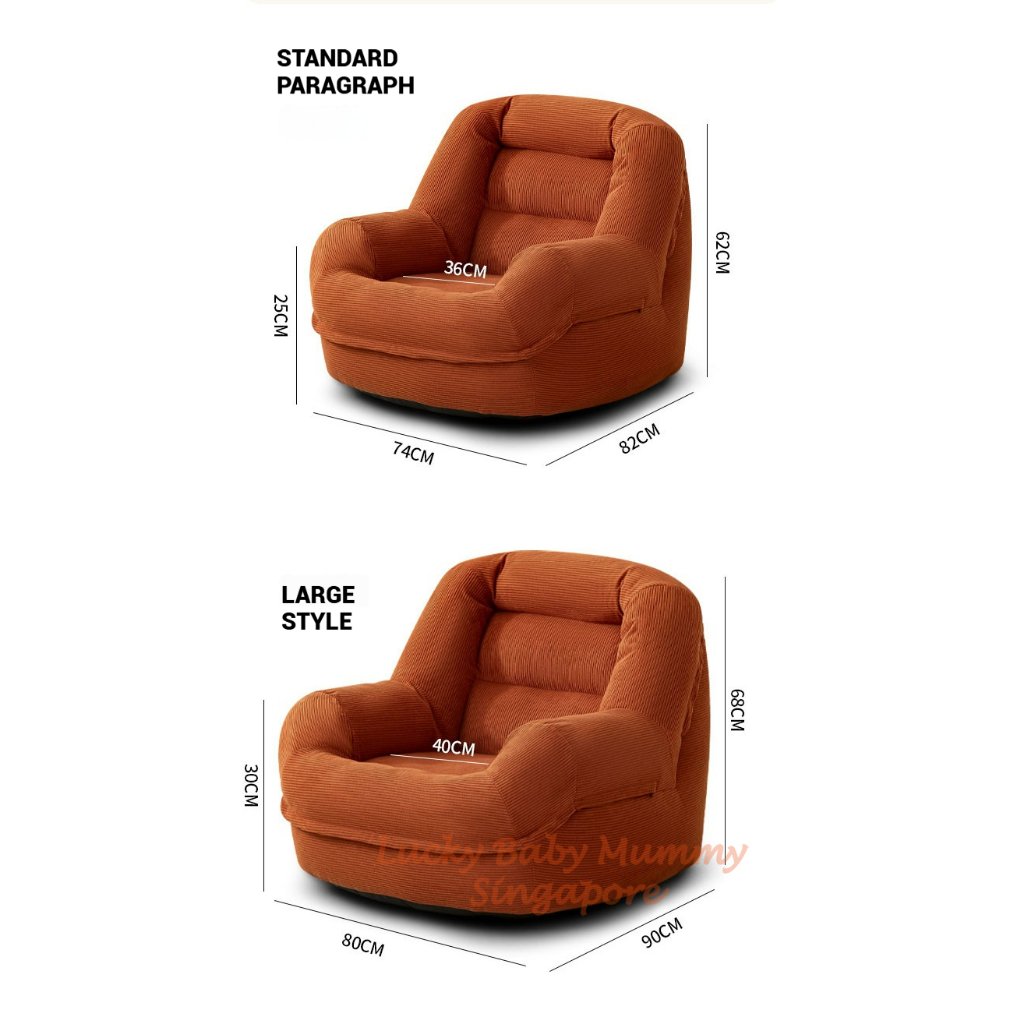 S23 Tatami Lazy Sofa With Leg Rest/ Cozy Tatami Chair for Bedroom, Balcony, and Living Room/ Washable Cover