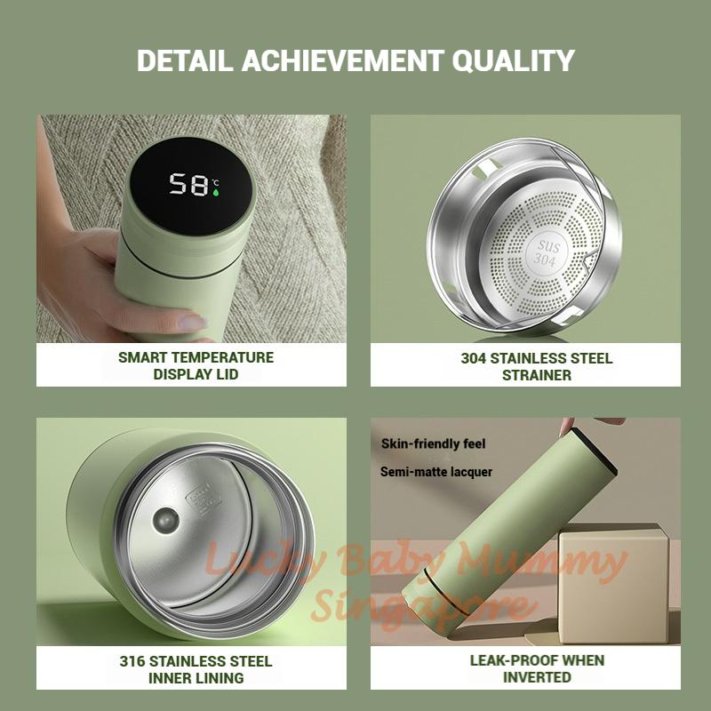 Smart LED Temperature Display Macaron Thermal Bottle with Insulated Bottle Cup 316 Stainless Steel Waterbottle / Water Bottle / Flask