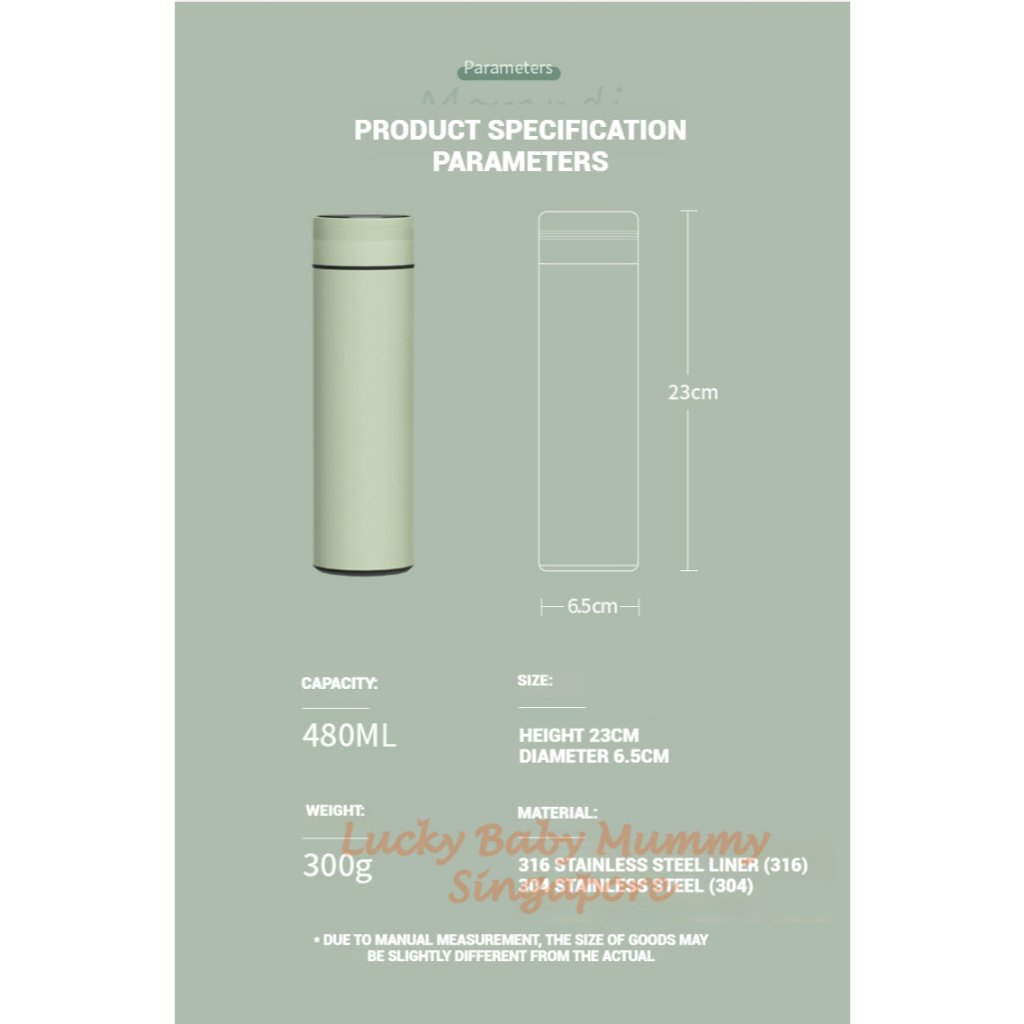 Smart LED Temperature Display Macaron Thermal Bottle with Insulated Bottle Cup 316 Stainless Steel Waterbottle / Water Bottle / Flask