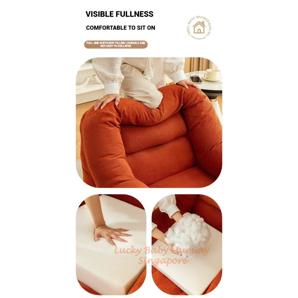 S23 Tatami Lazy Sofa With Leg Rest/ Cozy Tatami Chair for Bedroom, Balcony, and Living Room/ Washable Cover