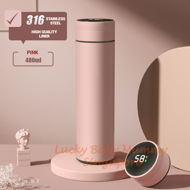 Smart LED Temperature Display Macaron Thermal Bottle with Insulated Bottle Cup 316 Stainless Steel Waterbottle / Water Bottle / Flask