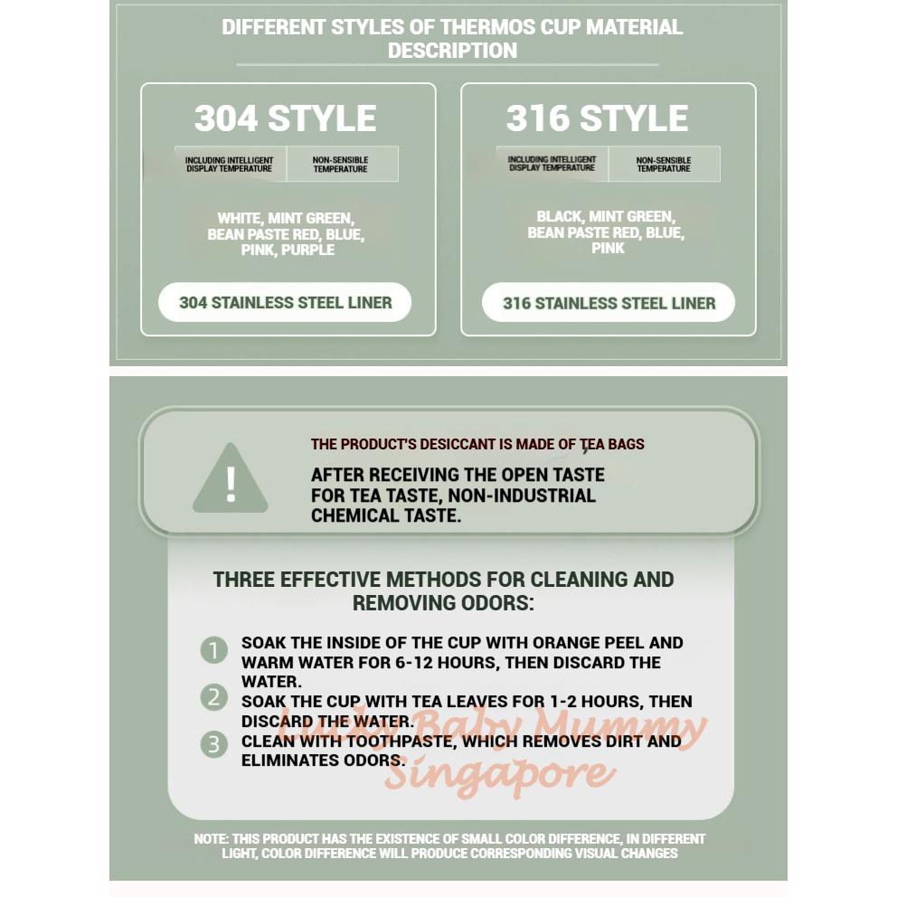 Smart LED Temperature Display Macaron Thermal Bottle with Insulated Bottle Cup 316 Stainless Steel Waterbottle / Water Bottle / Flask