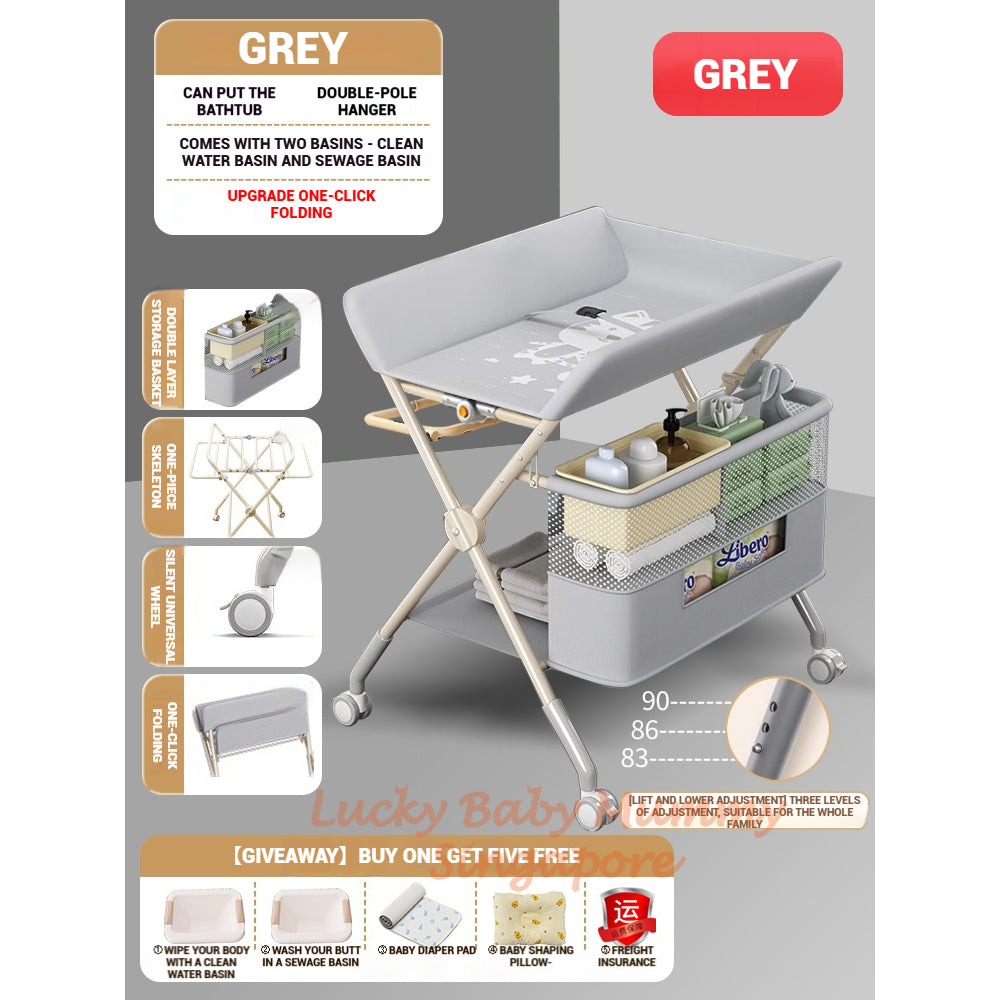 Baby Care Changing Table with Wheels