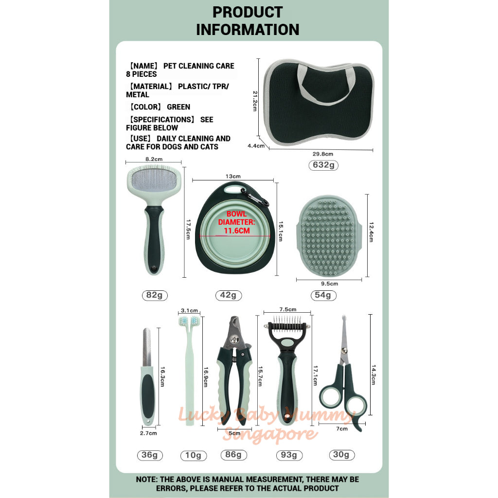 8-in-1 Pet Grooming Kit Set