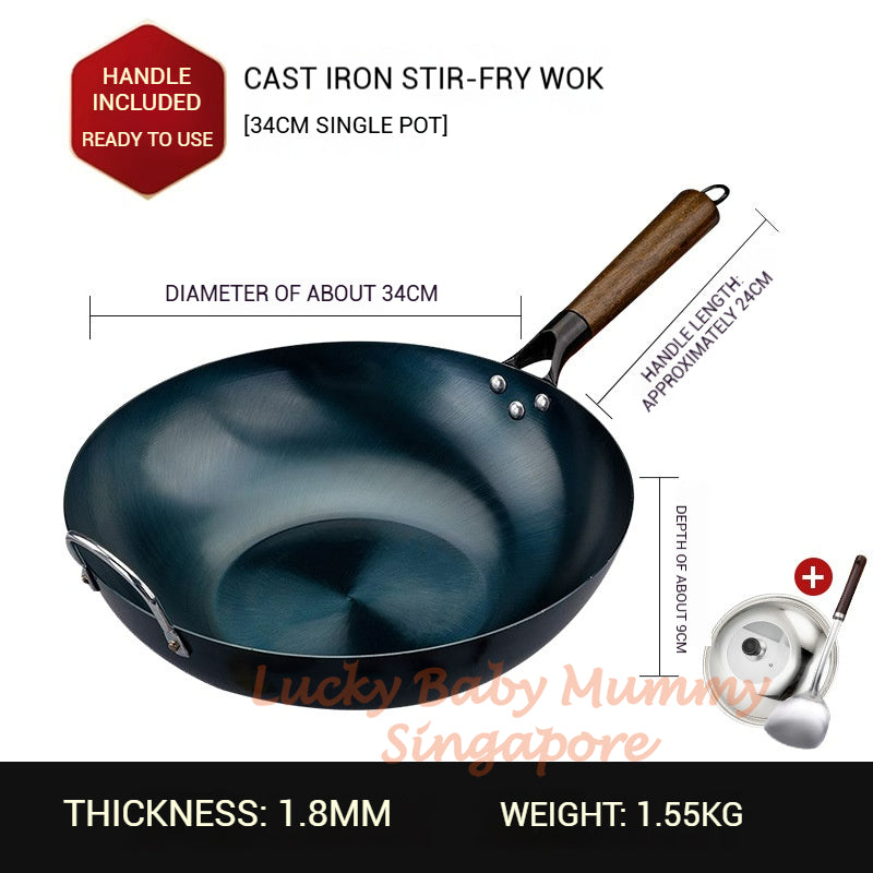 Cast Iron Stir-Frying Pan