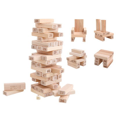 Wooden Stacking Blocks Game with Dice
