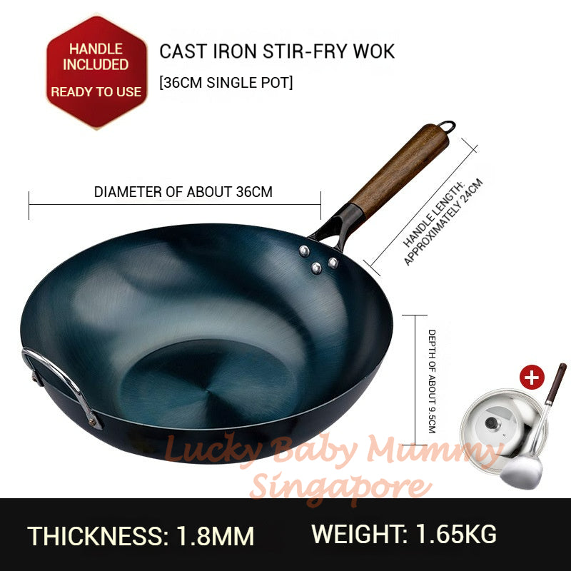 Cast Iron Stir-Frying Pan