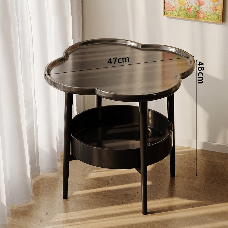 Clover Shape Coffee Table with Shelf