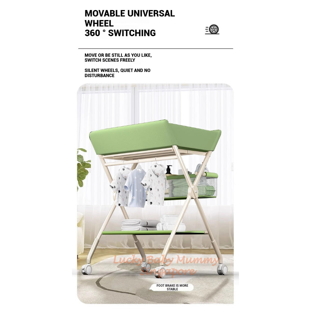 Baby Care Changing Table with Wheels