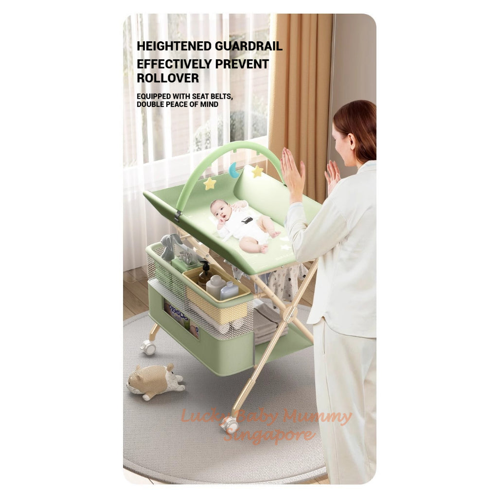 Baby Care Changing Table with Wheels
