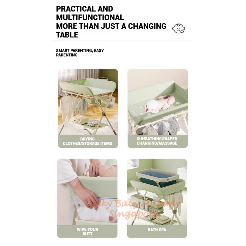 Baby Care Changing Table with Wheels