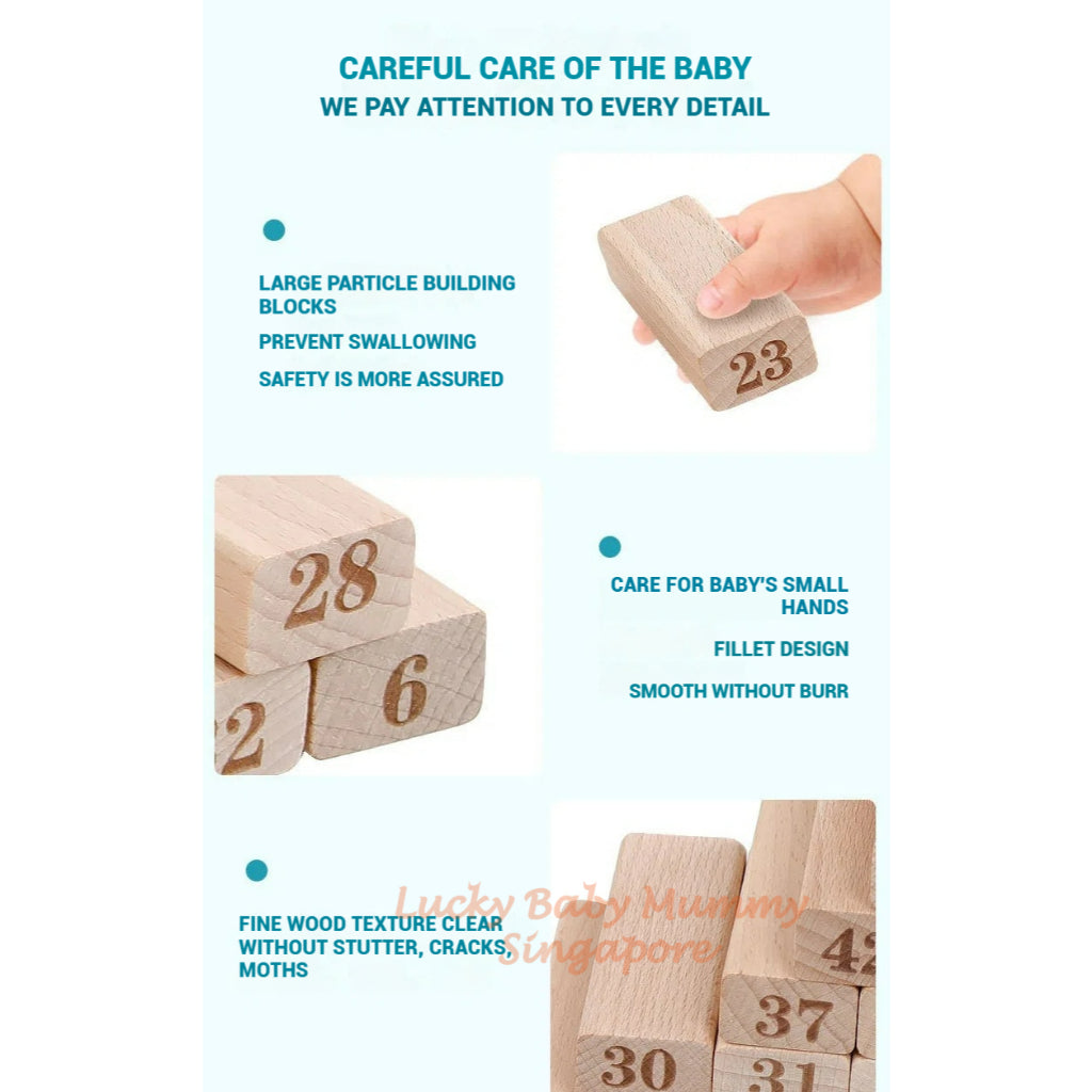 Wooden Stacking Blocks Game with Dice