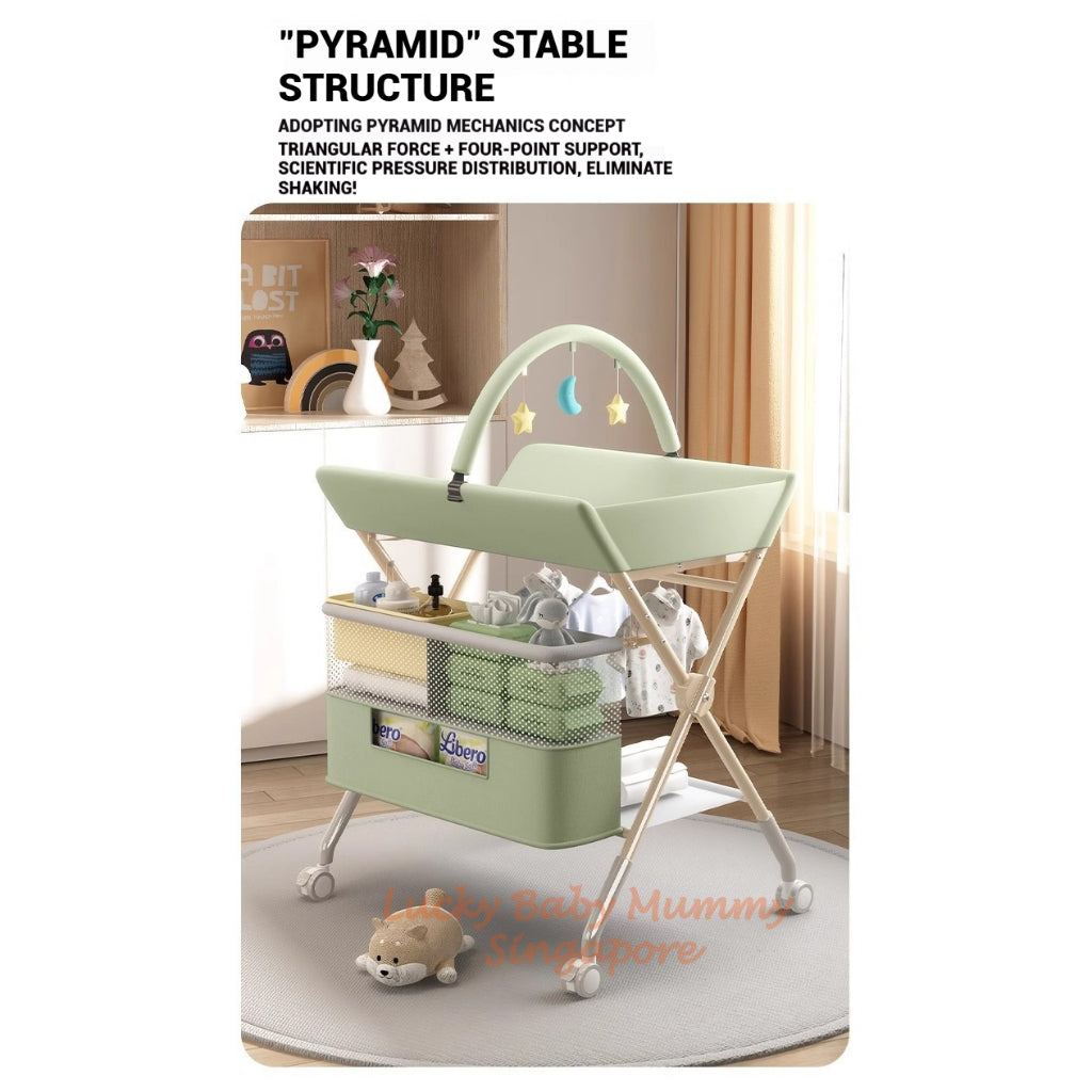 Baby Care Changing Table with Wheels