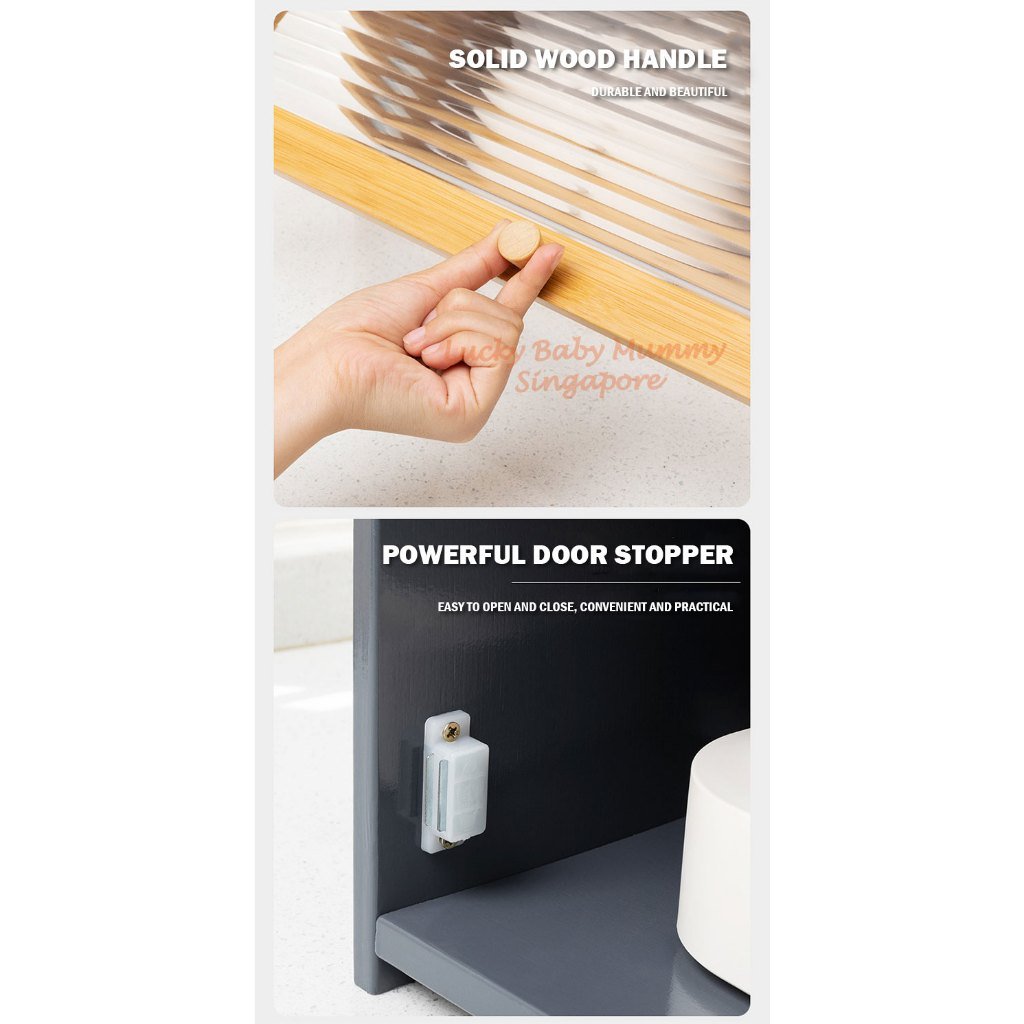 Kitchen Bamboo Cabinet with Acrylic Transparent Door