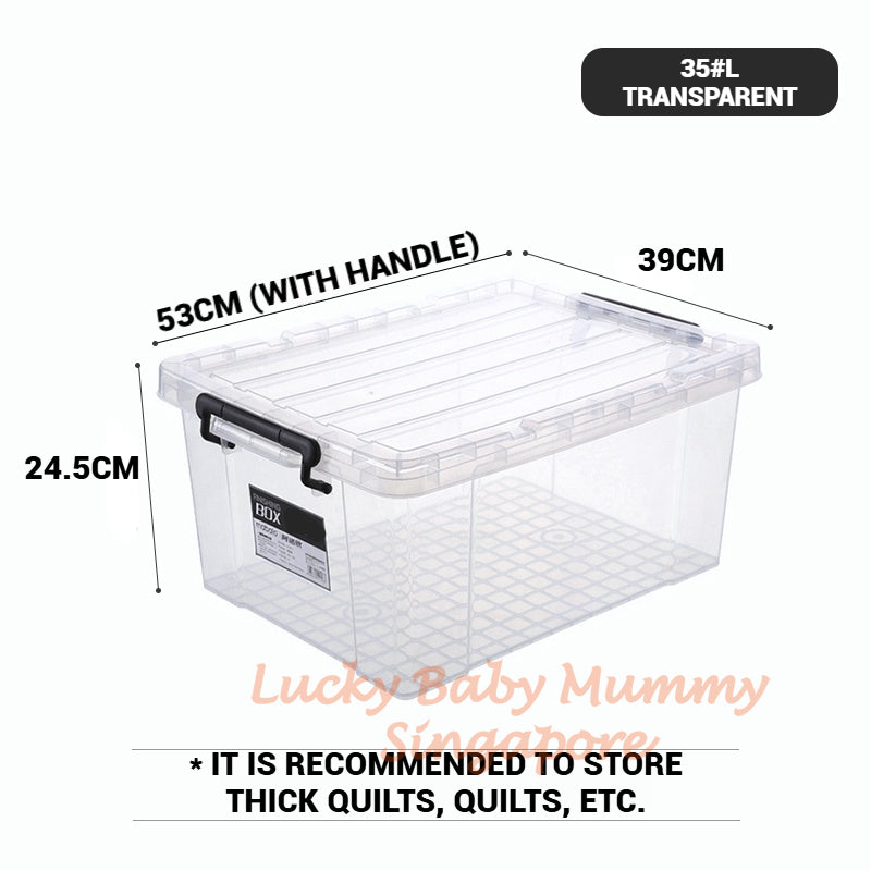 Stackable Transparent Storage Box / Storage Organisers / Multipurpose PP Storage Container with Handle
