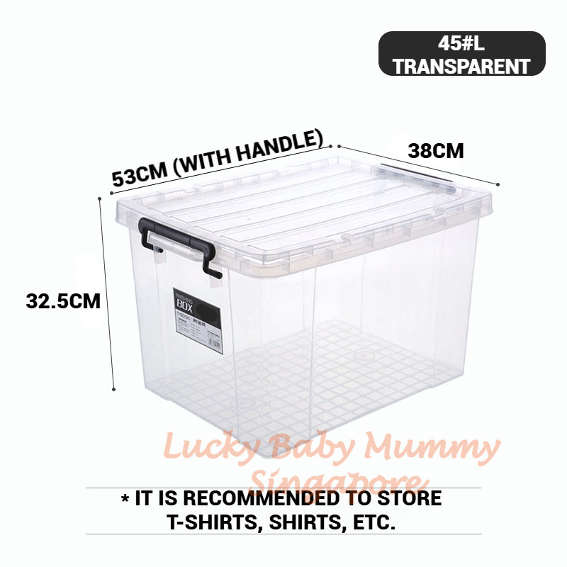 Stackable Transparent Storage Box / Storage Organisers / Multipurpose PP Storage Container with Handle