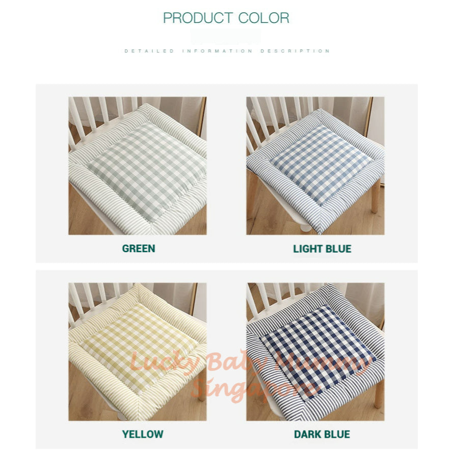 Cotton-Linen Checkered Cushion / Cover Sofa Office Chair / Square Seat Cushion / Colourful Mat Cushion