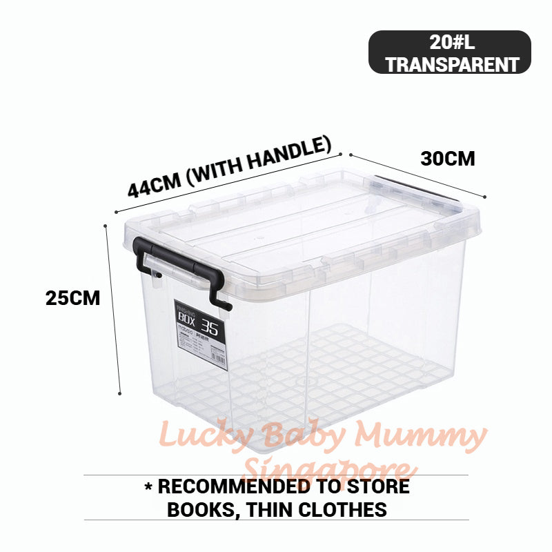 Stackable Transparent Storage Box / Storage Organisers / Multipurpose PP Storage Container with Handle