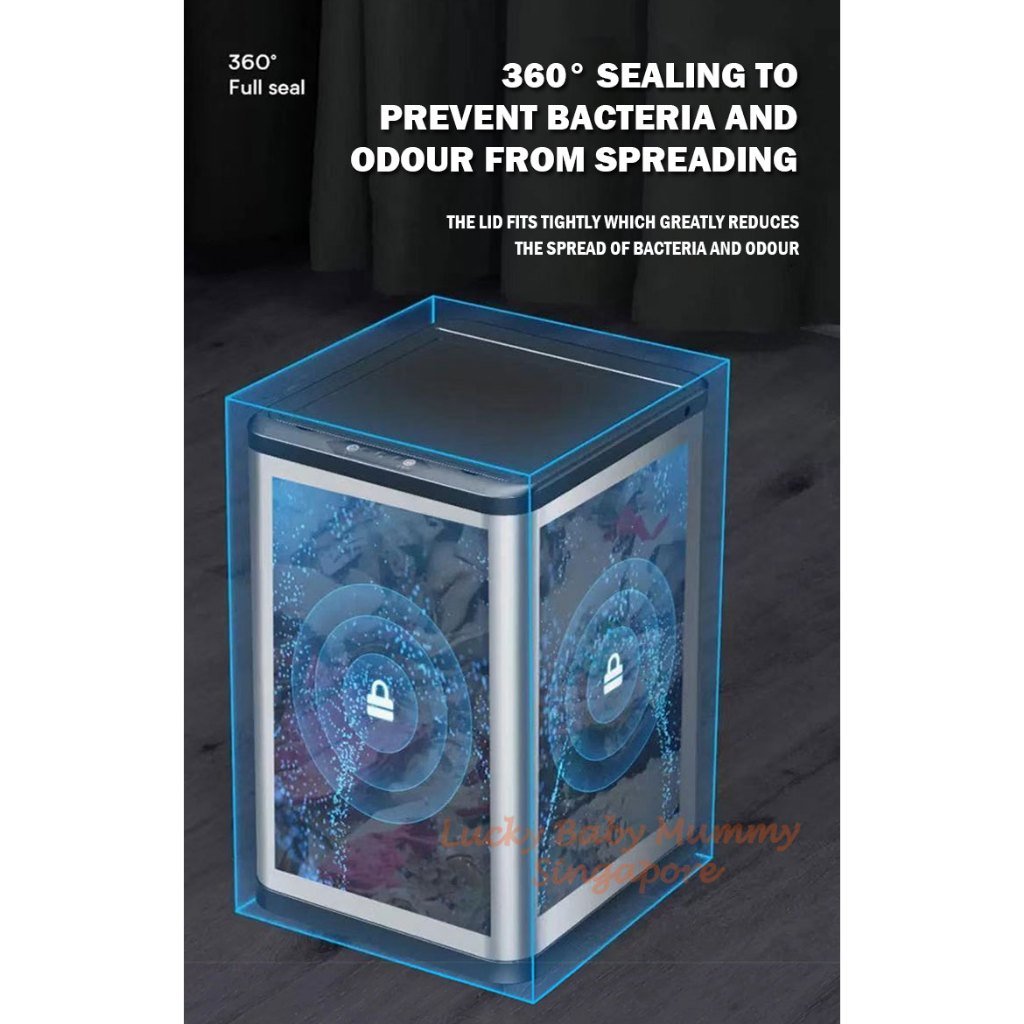 Stainless Steel Smart Dustbin Automatic Motion Sensor Stylish Bedroom Bathroom/Large Capacity