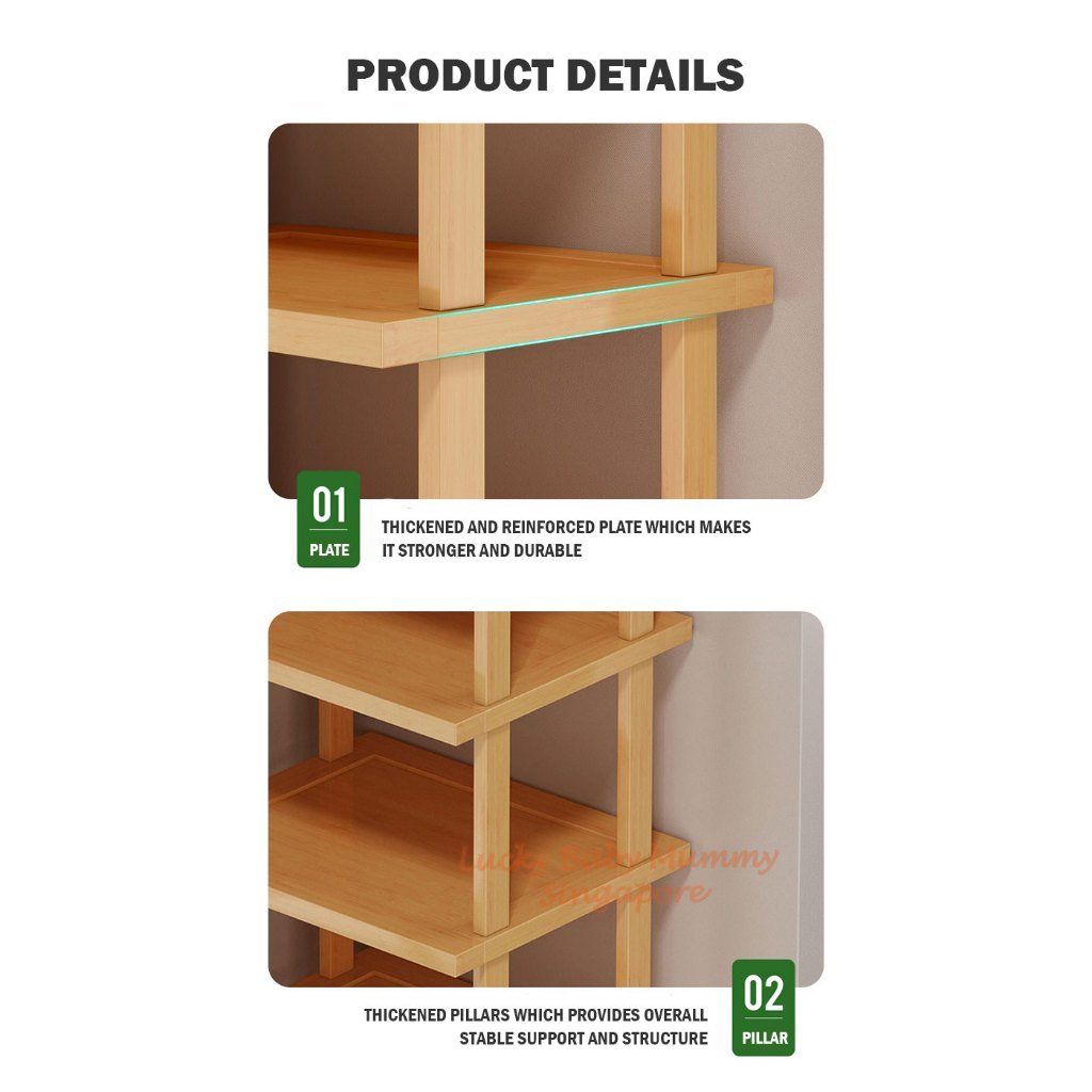 Stackable Bamboo Doorway Shoe Rack