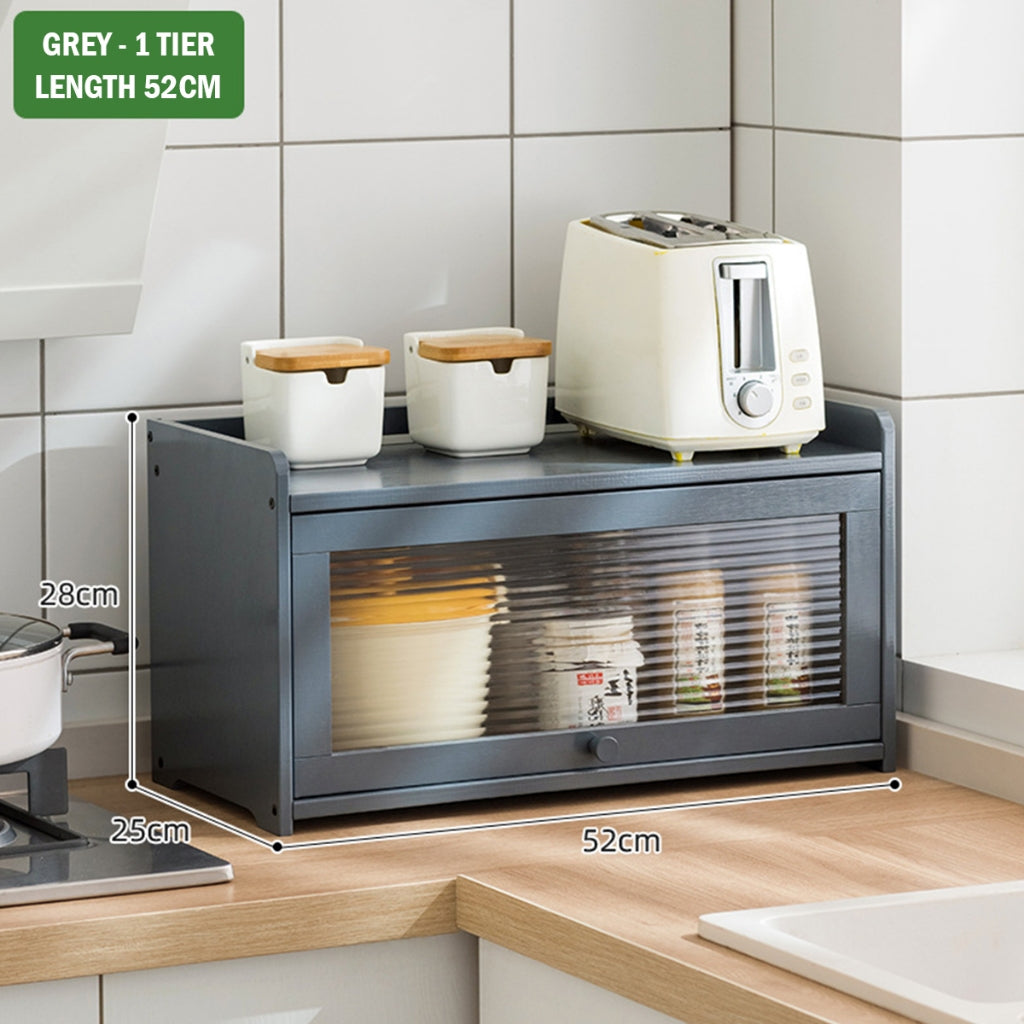 Kitchen Bamboo Cabinet with Acrylic Transparent Door