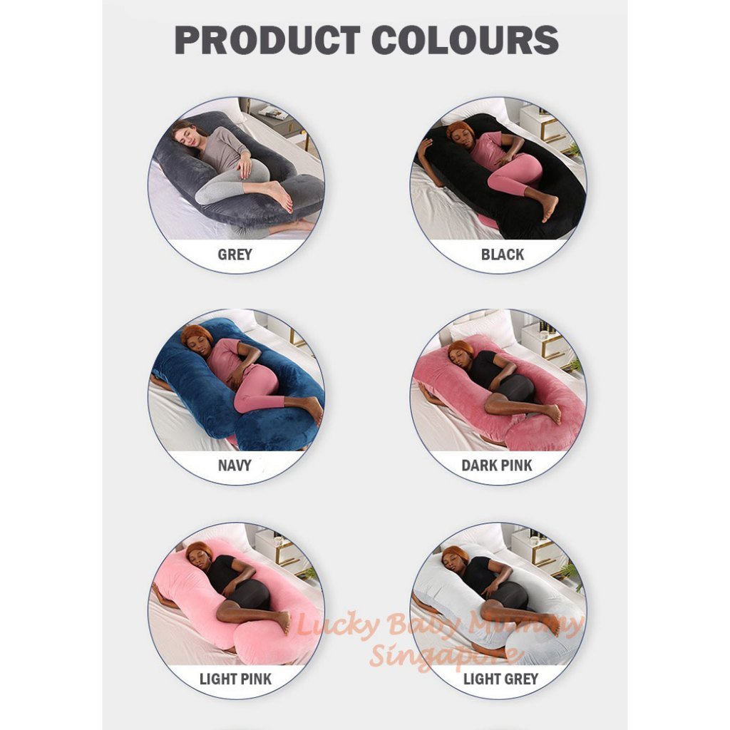 U-Shaped Crystal Velvet Maternity Pillow