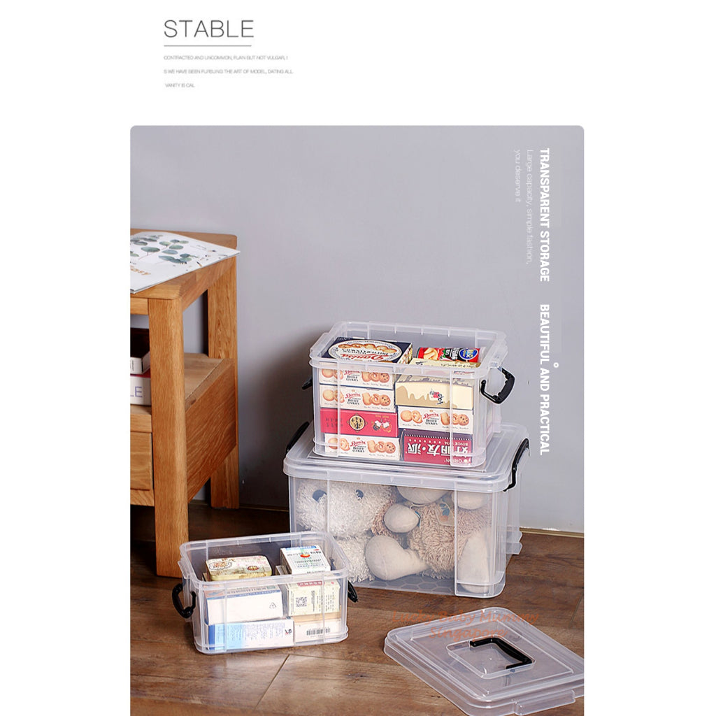 Transparent Multi-Use Storage Box / Plastic Storage Container With Comfortable Handle / Storage Organiser