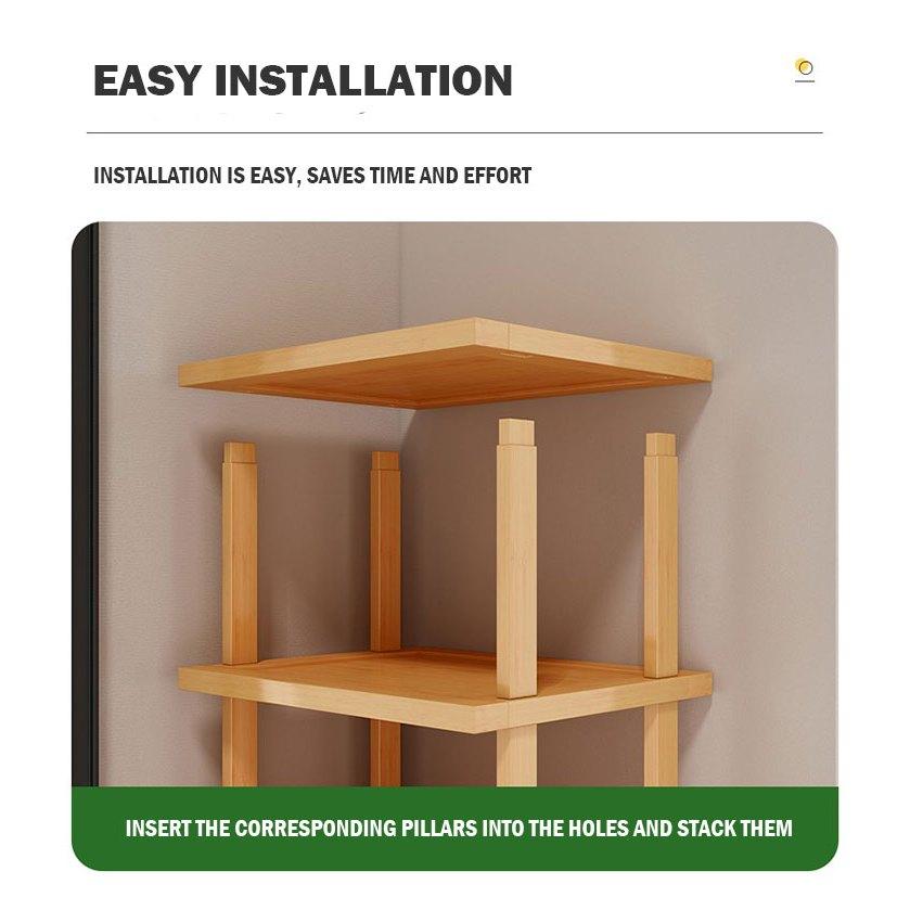 Stackable Bamboo Doorway Shoe Rack