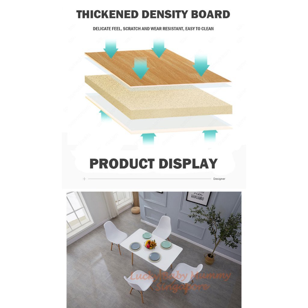 Minimalist Dining Table with Wooden Legs