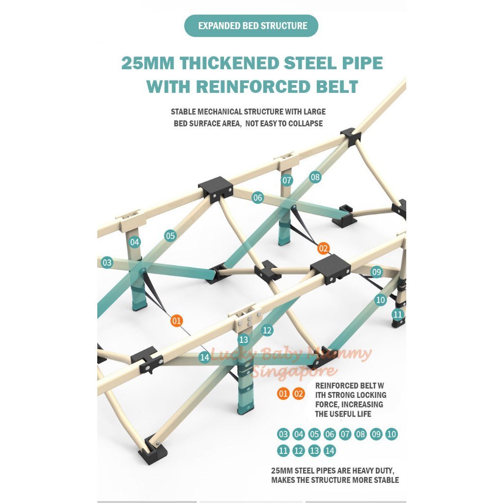 Foldable Sleeping Camping Bed Single