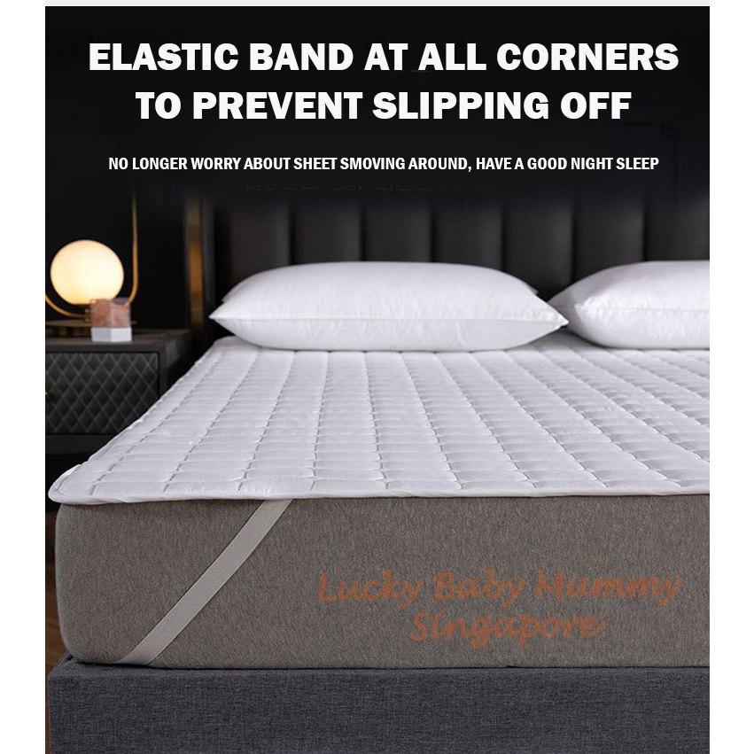 Mattress Protector with Elastic Band 4 Sizes Cotton Topper Household Bedding Washable Breathable Pad