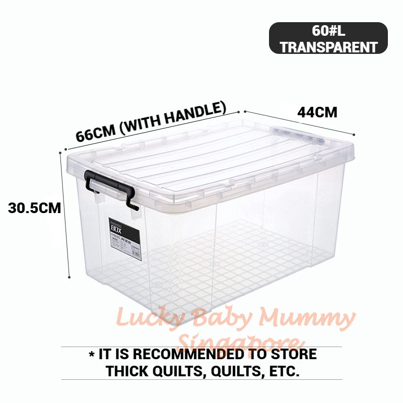 Stackable Transparent Storage Box / Storage Organisers / Multipurpose PP Storage Container with Handle