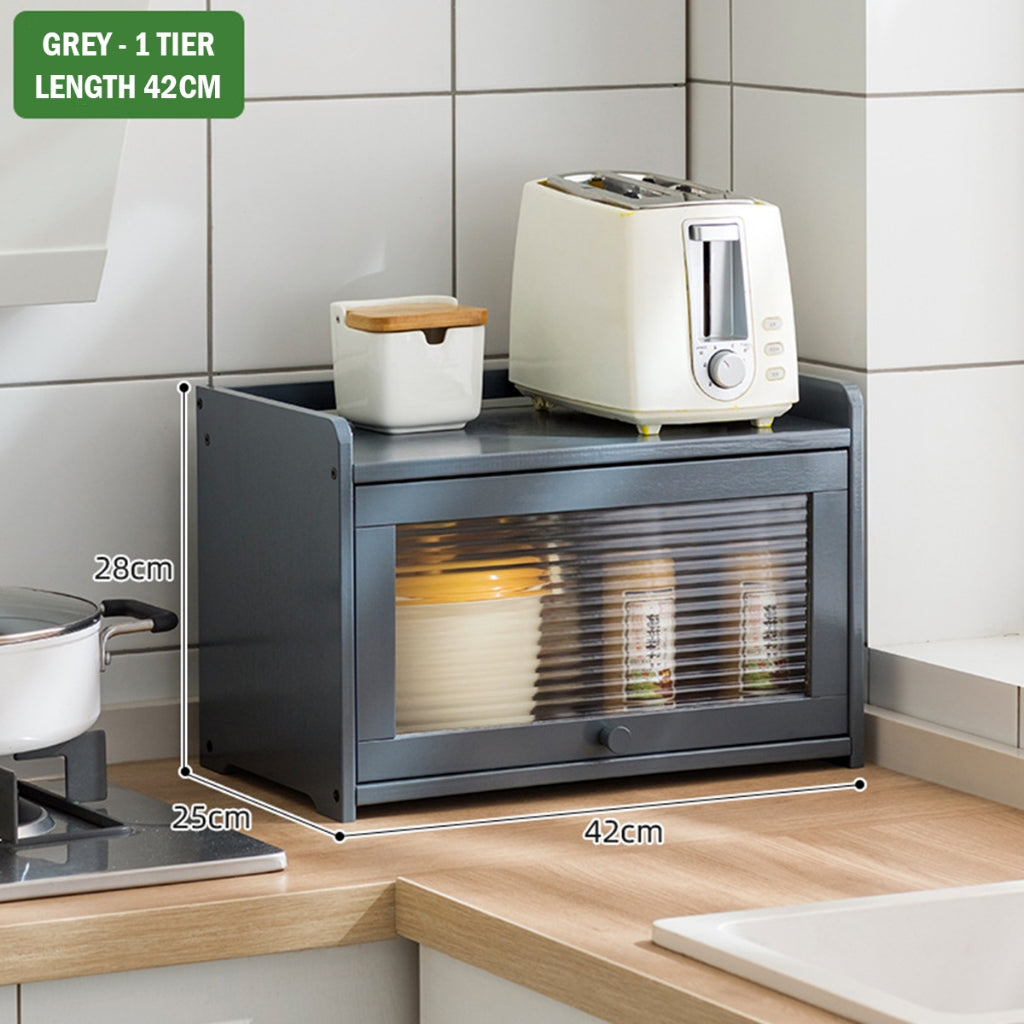 Kitchen Bamboo Cabinet with Acrylic Transparent Door