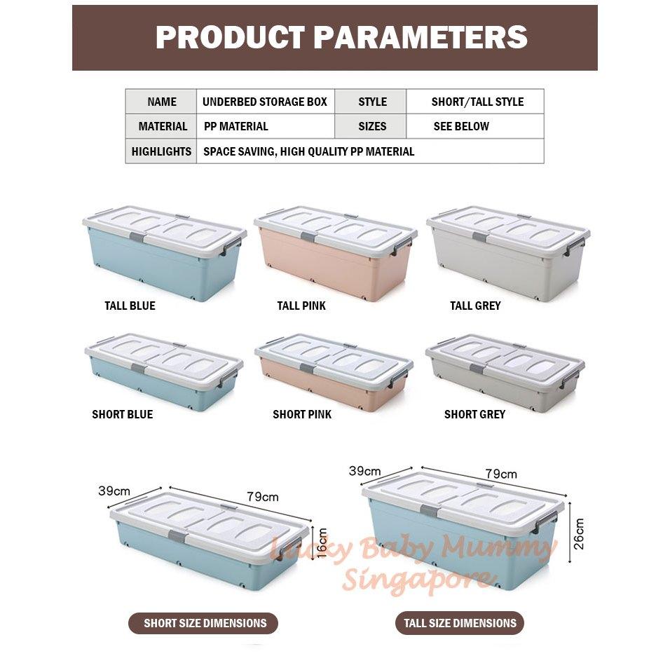 Underbed Stackable Storage Box with Wheels