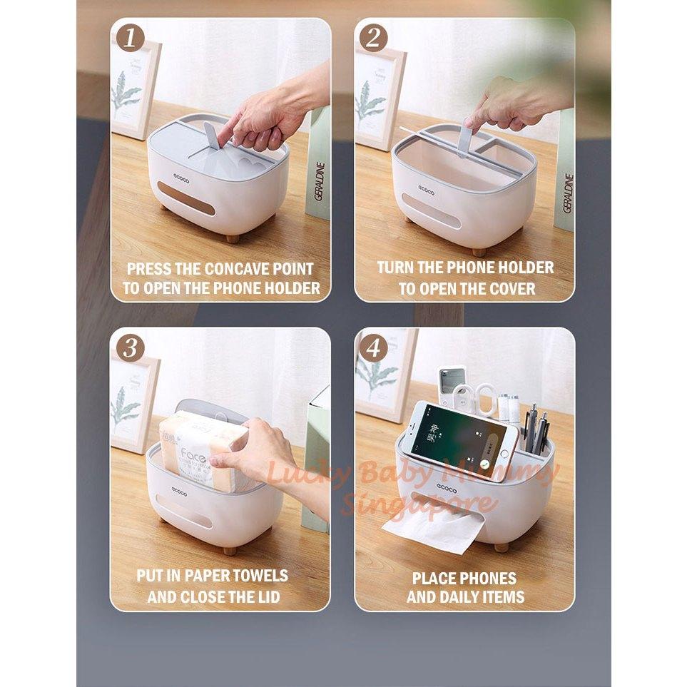 Ecoco Minimalist Multi-functional Tissue Paper Box