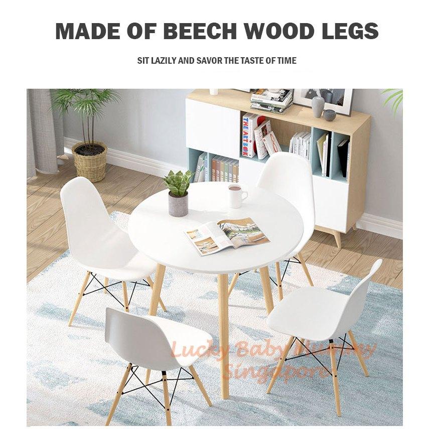 Minimalist Dining Table with Wooden Legs