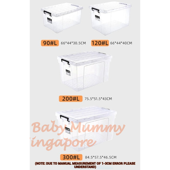 Stackable Transparent Storage Box / Storage Organisers / Multipurpose PP Storage Container with Handle