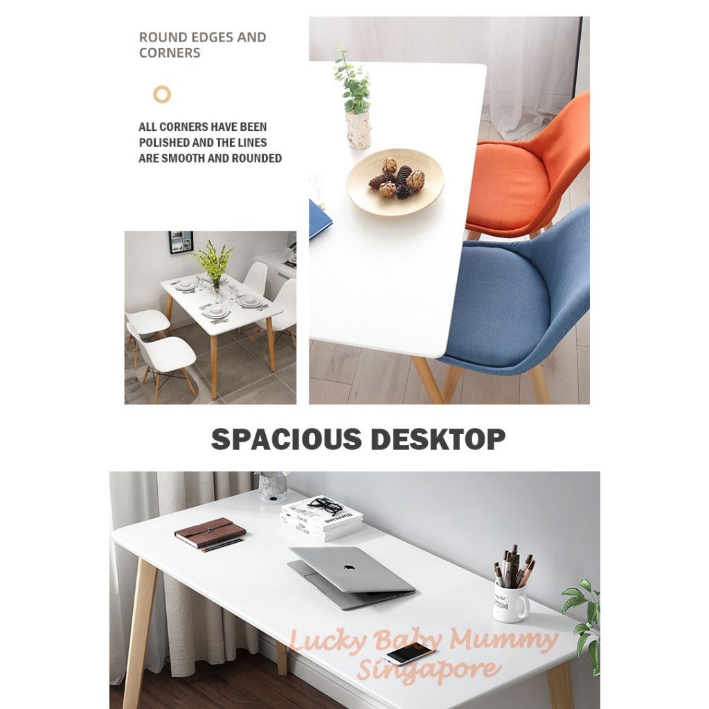 Minimalist Dining Table with Wooden Legs